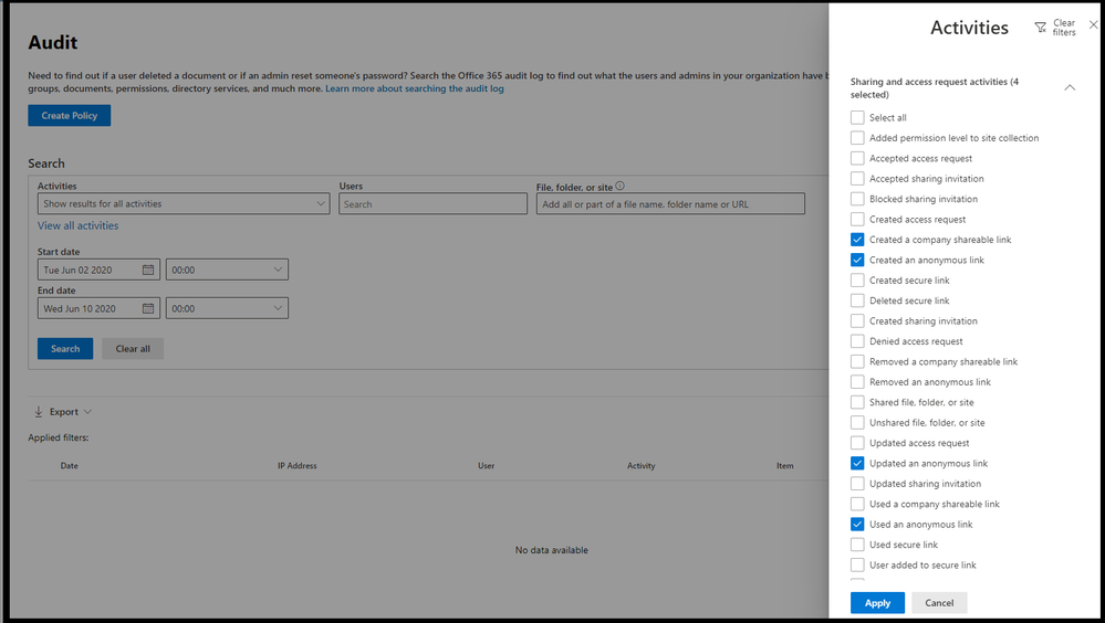 Audit logs in OneDrive